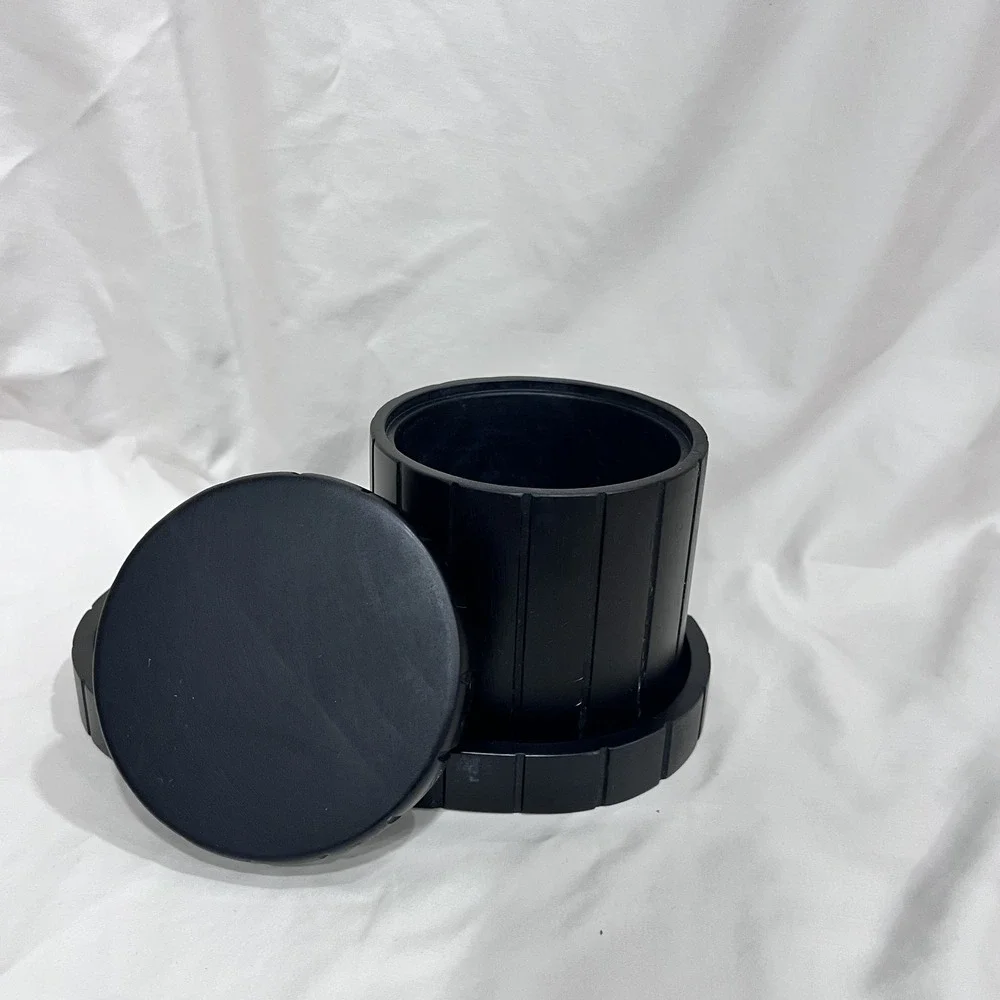 Haven 2 Piece Black Storage Jar and Vanity Tray For your Bathroom / Makeup Table